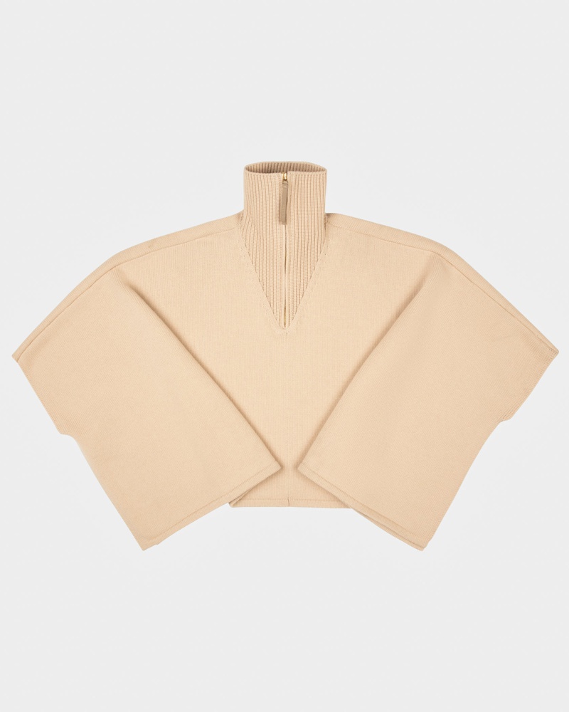 Bally Damen Oberbekleidung Aen Hellbrauner Wolle Und Kaschmir