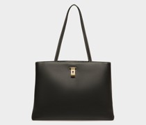 Lya Leder-Tragetasche In Schwarz