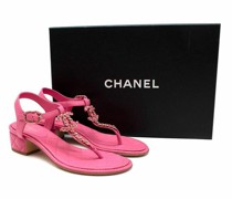 Second Hand Sandalen aus Leder in Rosa / Pink