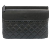 Second Hand Clutch aus Leder in Schwarz