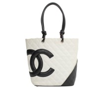 Second Hand Cambon Bag aus Leder in Weiß