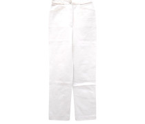 Second Hand Hose aus Baumwolle in Weiß