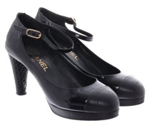 Second Hand Pumps/Peeptoes aus Leder in Schwarz
