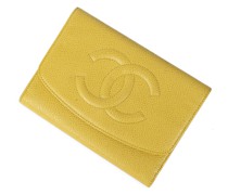 Second Hand Täschchen/Portemonnaie aus Leder in Gelb