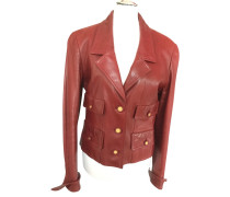 Second Hand Jacke/Mantel aus Leder in Rot