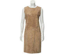 Second Hand Kleid aus Wildleder in Beige