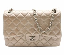 Second Hand Classic Flap Bag aus Leder in Gold
