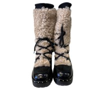 Second Hand Stiefeletten aus Lackleder in Schwarz