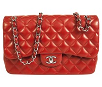 Second Hand Classic Flap Bag aus Leder in Rot
