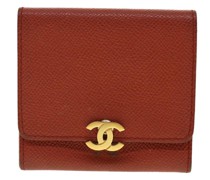 Second Hand Täschchen/Portemonnaie aus Leder in Rot