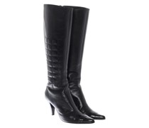 Second Hand Stiefel aus Leder in Schwarz