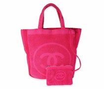 Second Hand Tote Bag aus Leder in Rosa / Pink