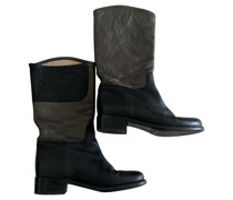 Second Hand Stiefel aus Leder in Schwarz