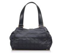 Second Hand Handtasche aus Baumwolle in Schwarz