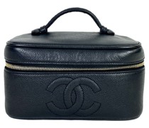 Second Hand Vanity Case aus Leder in Schwarz