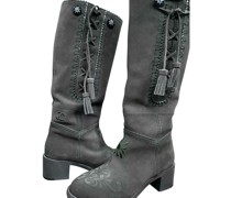 Second Hand Stiefel aus Wildleder in Khaki