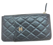Second Hand Clutch aus Leder in Schwarz