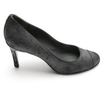 Second Hand Pumps/Peeptoes aus Leder in Grau
