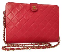 Second Hand Timeless Clutch aus Leder in Rot