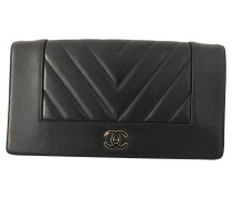 Second Hand Clutch aus Leder in Schwarz