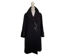 Second Hand Jacke/Mantel aus Wolle in Schwarz