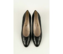 Second Hand Pumps/Peeptoes aus Leder in Schwarz
