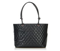 Second Hand Tote Bag aus Leder in Schwarz