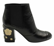 Second Hand Stiefel aus Leder in Schwarz