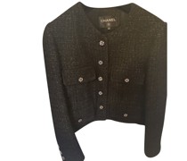 Second Hand Jacke/Mantel aus Wolle in Schwarz