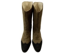 Second Hand Stiefel aus Wildleder in Taupe