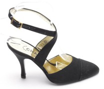 Second Hand Sandalen aus Leder in Schwarz
