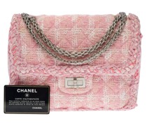 Second Hand Flap Bag aus Baumwolle in Rosa / Pink