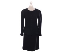 Second Hand Anzug aus Wolle in Schwarz