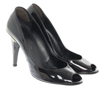 Second Hand Pumps/Peeptoes aus Lackleder in Schwarz