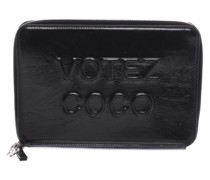 Second Hand Clutch aus Leder in Schwarz
