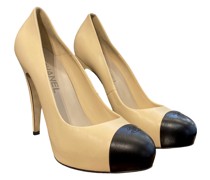 Second Hand Pumps/Peeptoes aus Leder in Nude