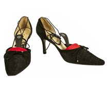 Second Hand Pumps/Peeptoes aus Pelz in Schwarz