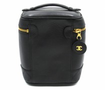 Second Hand Vanity Case aus Leder in Schwarz