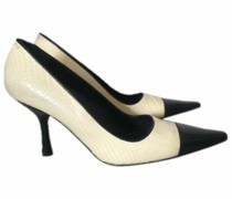 Second Hand Pumps/Peeptoes aus Leder in Creme