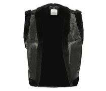 Second Hand Jacke/Mantel aus Leder in Schwarz