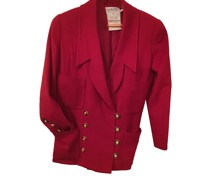 Second Hand Blazer aus Wolle in Rot