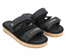 Second Hand Sandalen aus Leder in Schwarz