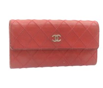 Second Hand Täschchen/Portemonnaie aus Leder in Rot