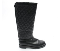 Second Hand Stiefel aus Leder in Schwarz