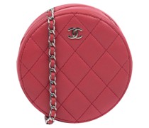 Second Hand Round Classic Chain Clutch aus Leder in Rosa / Pink