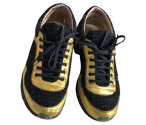 Second Hand Sneakers aus Baumwolle in Gold