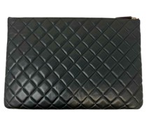 Second Hand Clutch aus Leder in Schwarz