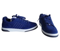 Second Hand Sneakers aus Leder in Blau