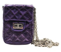 Second Hand Clutch aus Leder in Violett