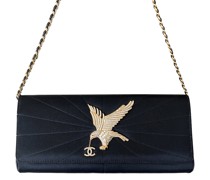 Second Hand Clutch aus Seide in Schwarz